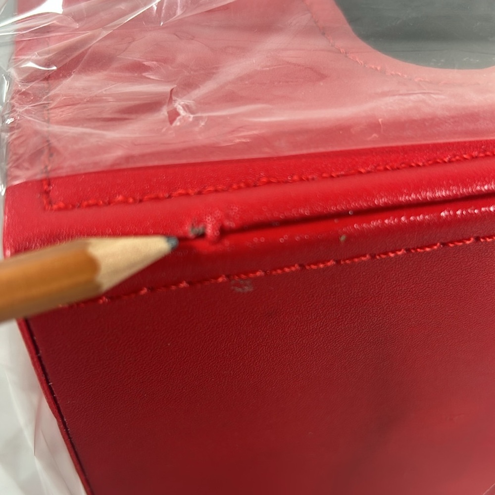 NWT Red Faux Leather Tissue box Multi Use Storage Box Magnetic Closure - Picture 15 of 15